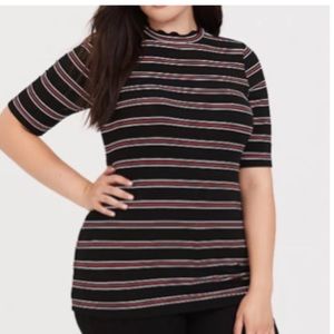 NWT Torrid Mock Neck Stripe Shirt Size 00